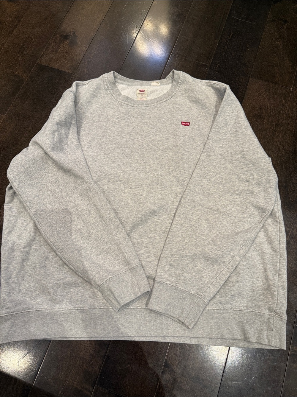 Levi's Light Gray Crewneck Sweatshirt with Red Logo